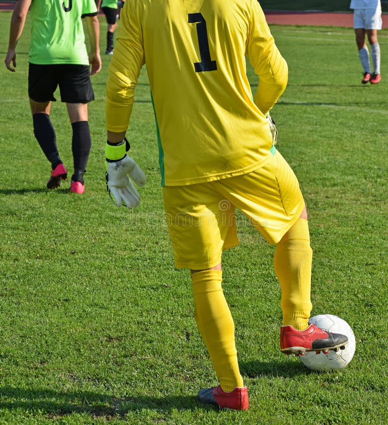 Soccer Goalkeeper with a Ball Stock Photo Image of format, goalkeeper