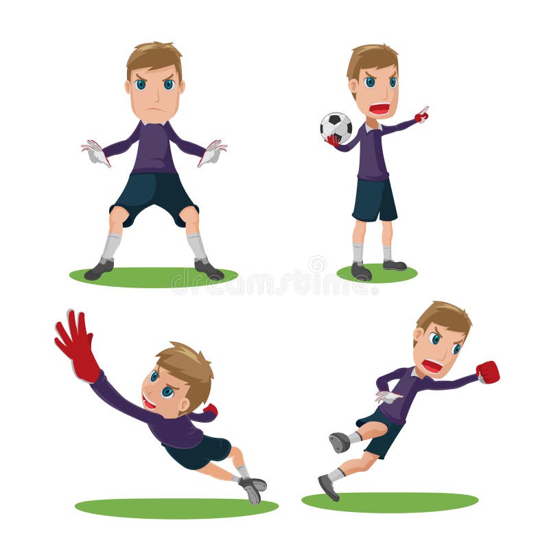 Soccer Goalkeeper Character Pose Set Vector vector illustration Soccer Goalkeeper Character Pose Set Vector vector illustration
