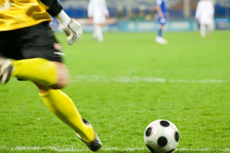 Soccer Goalkeeper Kick The Ball Stock Photo Image 14185020