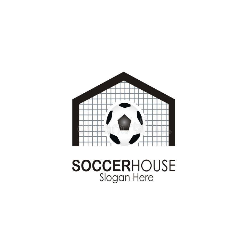House Soccer Logo Design Vector Illustration, Creative Football Logo