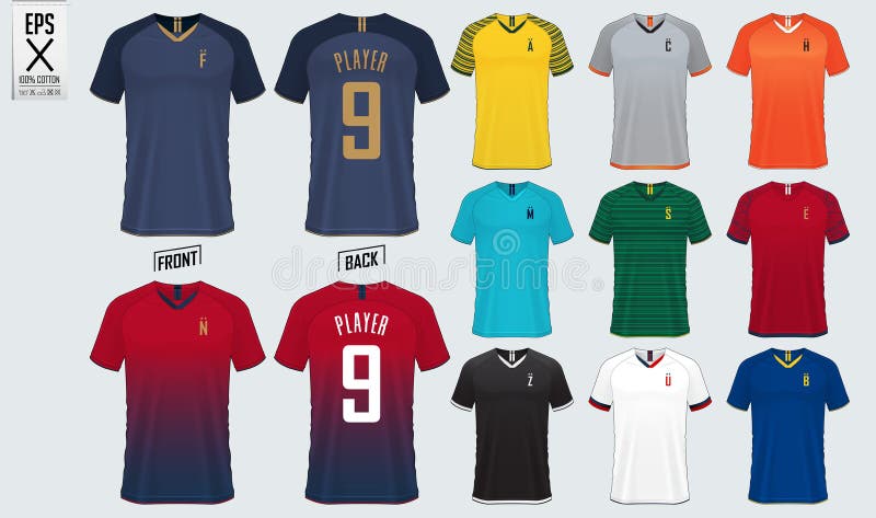 Download T-shirt Sport V-neck Design Template, Soccer Jersey Mockup ...