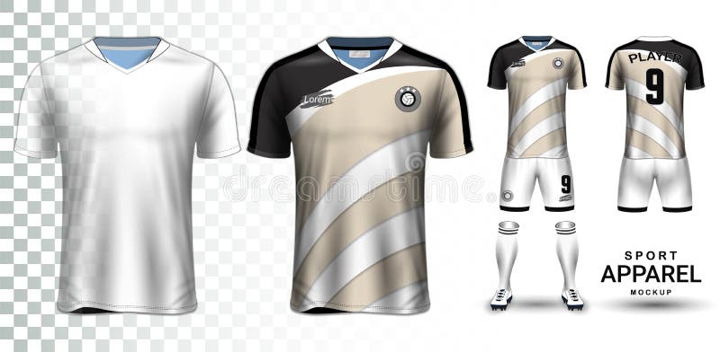 Soccer Jersey Template For Football Club Or Sportswear Uniforms Front And  Back Shots Available Ready For Customization Logo And Name Easily To Change  Colors And Lettering Styles In Your Team Stock Illustration 