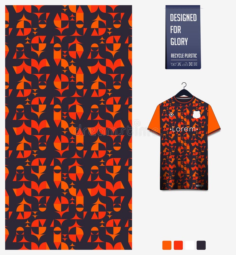 Orange- black t-shirt sport design template for soccer jersey