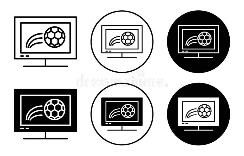 Soccer Live Match on TV Icon Stock Vector Illustration of live, football 325375515