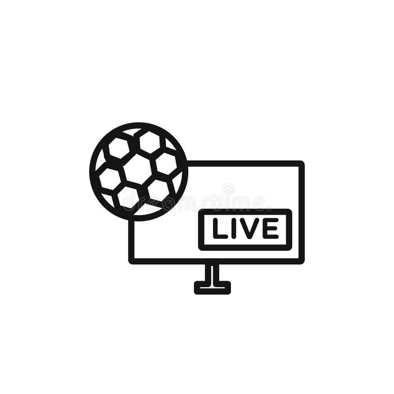 Soccer Live Match on TV Icon Vector Set Collection for Web Stock Illustration Illustration of