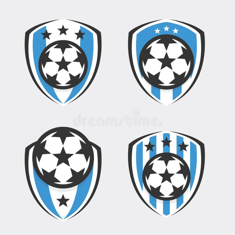 Soccer Logo or Football Club Sign Badge Set Stock Vector - Illustration ...