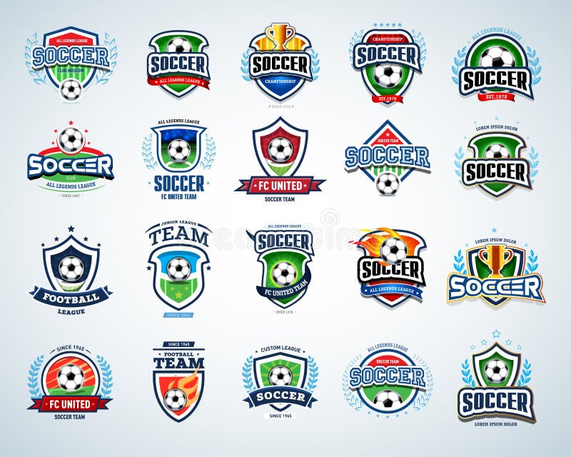 University championship soccer logo Royalty Free Vector