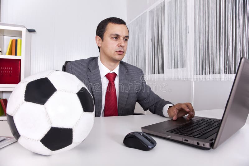 Soccer Manager at the Office Stock Photo Image of spectator, ball