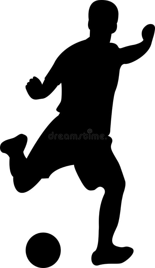 Soccer Player with Ball Silhouette