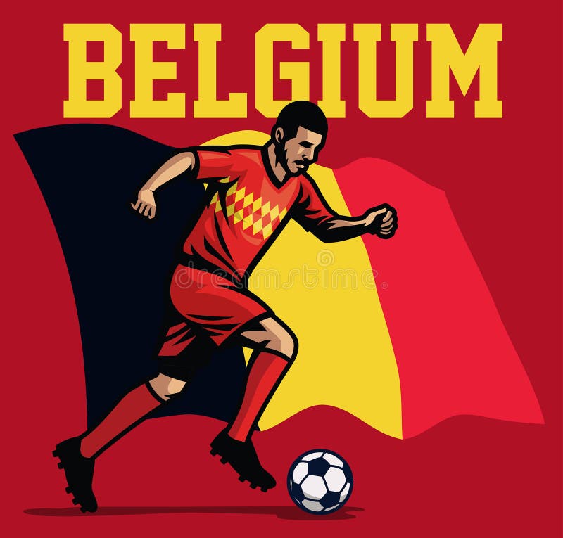 Soccer player of belgium royalty free illustration