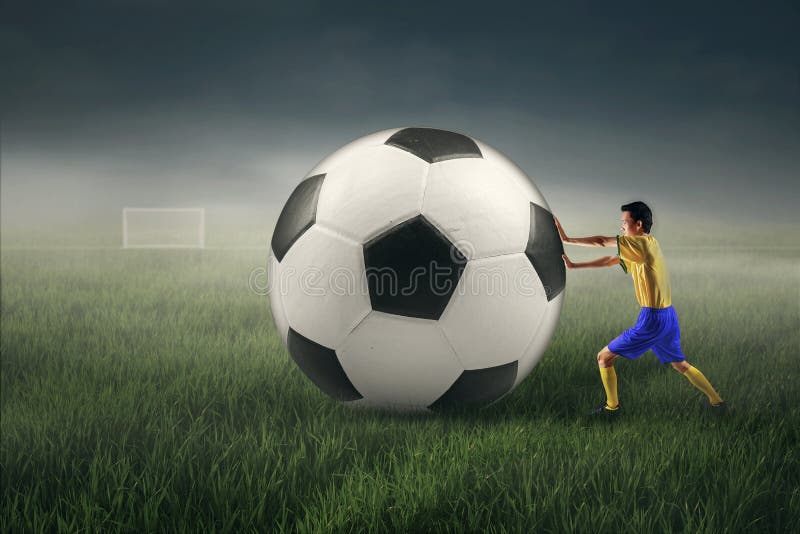 Soccer Player with a Big Ball Stock Image Image of arena, brazil