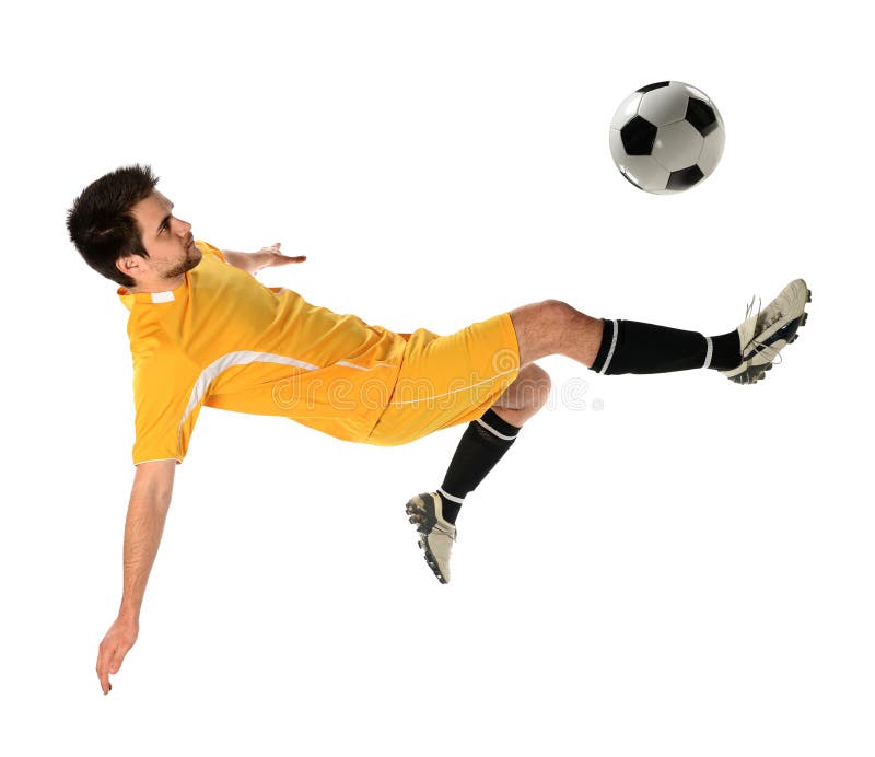 Football Player Action Jumping Head Kick Stock Photo 433505185