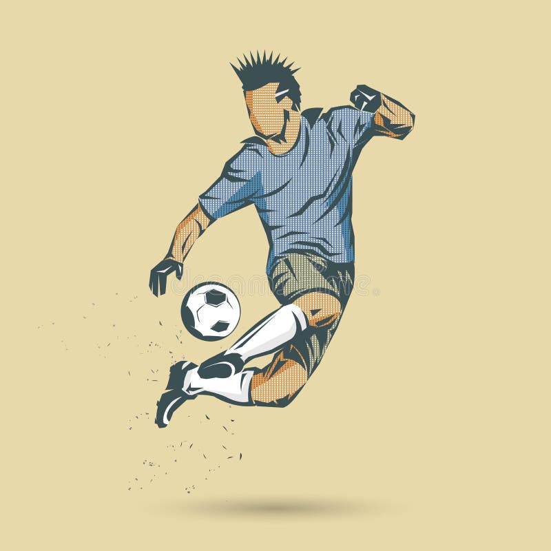 Soccer player pop art stock vector. Illustration of ball 84659650