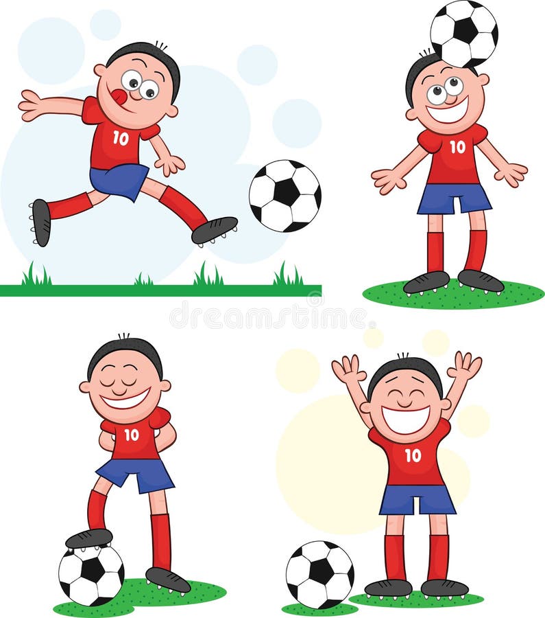 Soccer Player Set 2 stock vector. Illustration of goal - 35079373