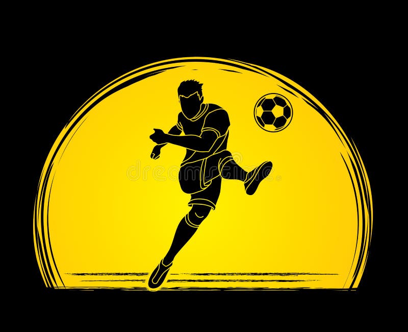 Soccer player shooting a ball action graphic vector. royalty free illustration Soccer player shooting a ball action graphic vector. royalty free illustration
