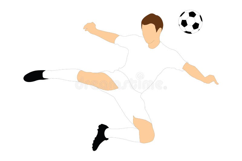 A soccer player shooting a ball with his head royalty free illustration A soccer player shooting a ball with his head royalty free illustration