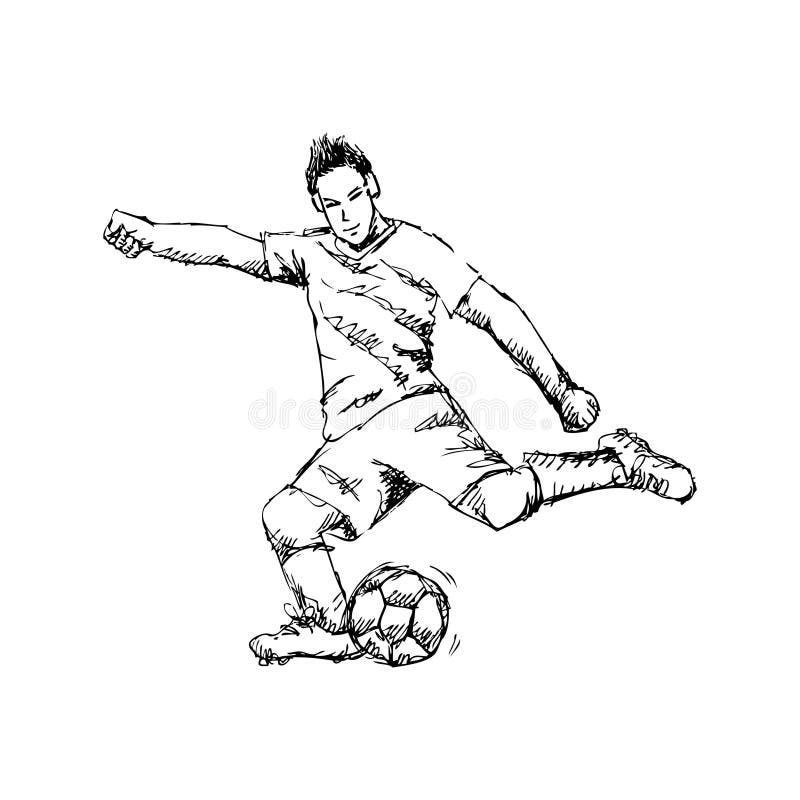 Soccer Player. Sketchy Style. Stock Illustration - Illustration of ...