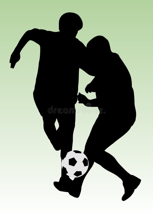 Soccer players with ball