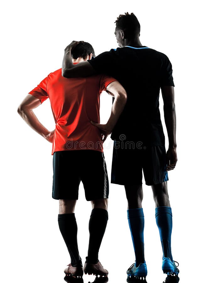Soccer players men isolated silhouette white background royalty free stock image Soccer players men isolated silhouette white background royalty free stock image
