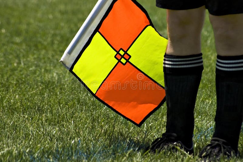 Football Referee And Yellow Flag Stock Image Image of rule, referee 1753203