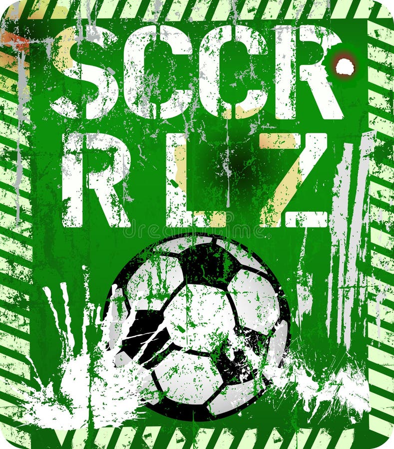 Soccer Rules, Grungy Sign for the Great Soccer Event this Year, Vector