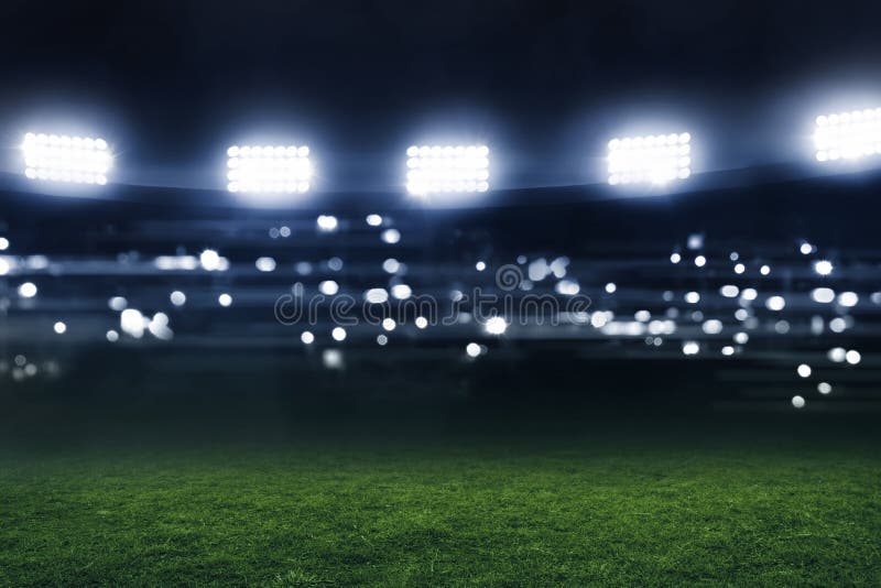 Soccer Stadium Fields at Night Stock Image Image of lamp, illuminated