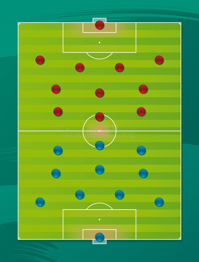 Soccer team tactics field royalty free illustration Soccer team tactics field royalty free illustration