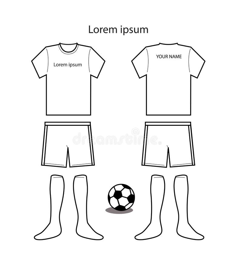 Soccer uniform template stock illustration. Illustration of sports
