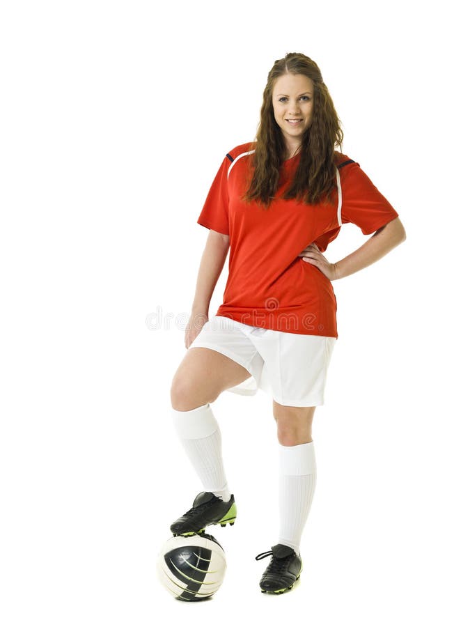 Soccer Woman stock photo. Image of female, isolated, portrait 22527988