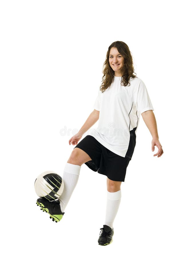 Soccer woman stock image. Image of portrait, brown, background 22650531