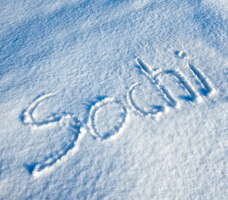 Sochi escrito na neve fotos de stock Sochi escrito na neve fotos de stock