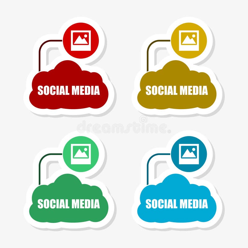 Sociaal media ontwerp, stickerreeks vector illustratie Sociaal media ontwerp, stickerreeks vector illustratie