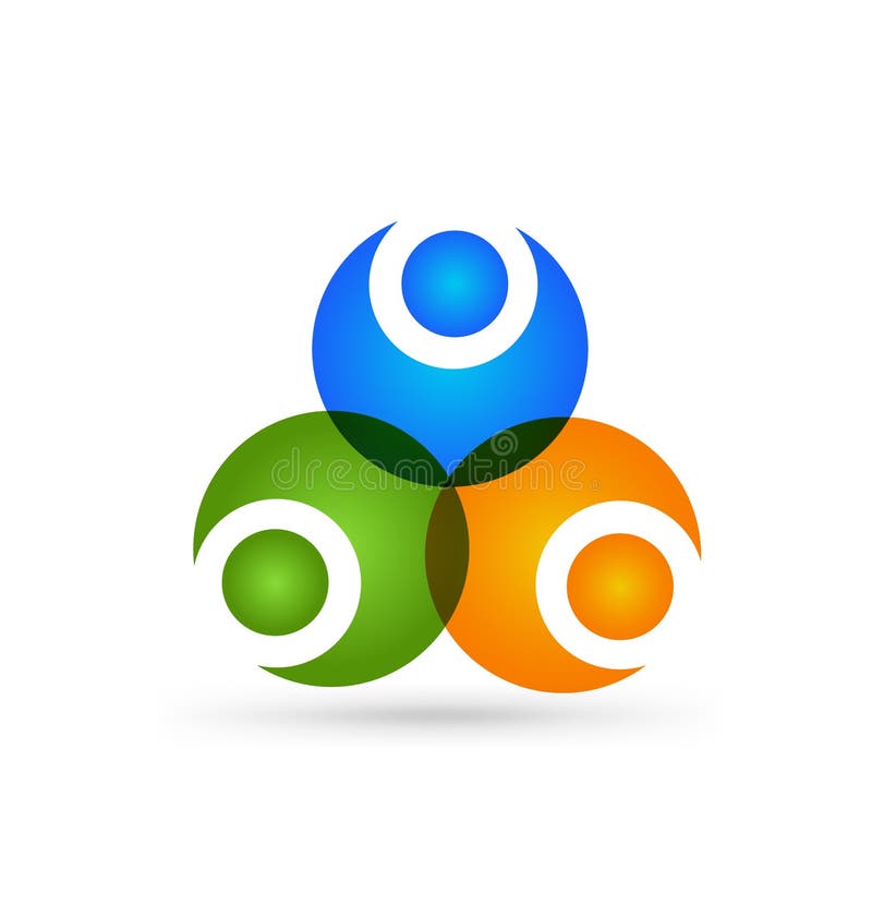 Sociaal Netwerkembleem, Groep van 3 mensen bedrijfsmensen Vector ontwerp royalty-vrije illustratie Sociaal Netwerkembleem, Groep van 3 mensen bedrijfsmensen Vector ontwerp royalty-vrije illustratie