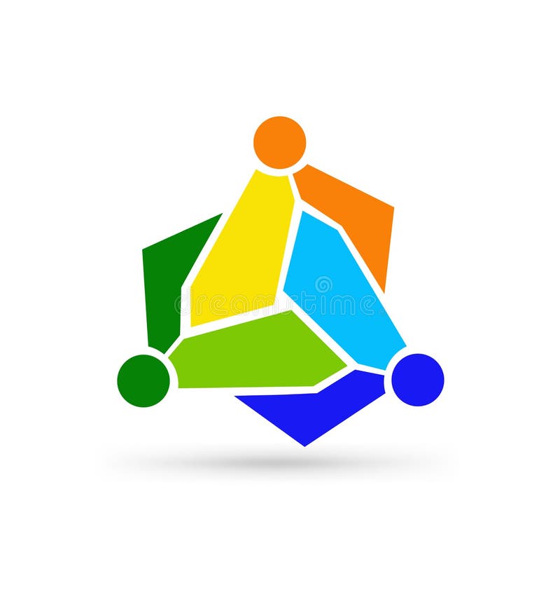 Sociaal Netwerkembleem, Groep van 3 mensen bedrijfsmensen Vector ontwerp stock illustratie Sociaal Netwerkembleem, Groep van 3 mensen bedrijfsmensen Vector ontwerp stock illustratie