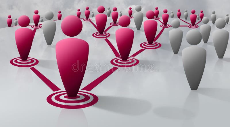 Social or biological network of human figures vector illustration