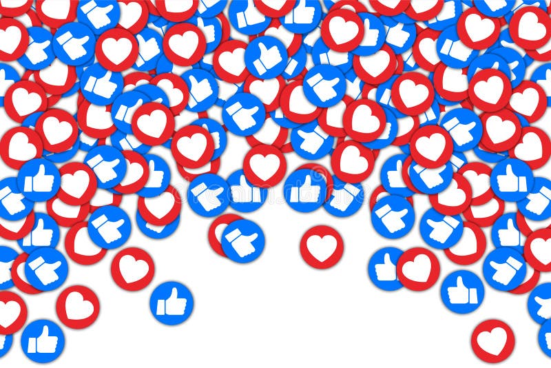 Social buttons thumb up like and red heart background. Social media likes falling background for advertisement, promotion, marketing, internet, SMM, CEO â€“ for stock. Social buttons thumb up like and red heart background. Social media likes falling background for advertisement, promotion, marketing, internet, SMM, CEO â€“ for stock