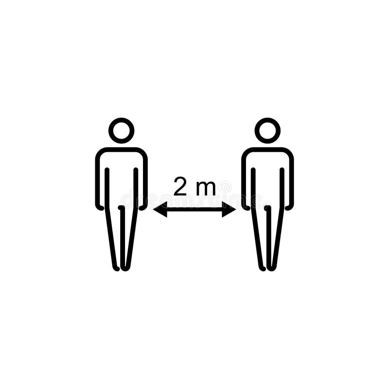 Social Distance Icon . Social Distancing Icon. Self Quarantine Sign