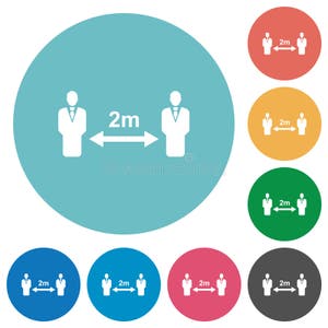 Social Distancing 2 Meters Flat Round Icons Stock Vector Illustration Social Distancing 2 Meters Flat Round Icons Stock Vector Illustration
