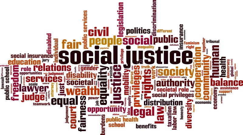 Social justice word cloud stock illustration