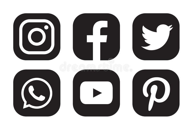 Social media icon set. round brush. vector file included.