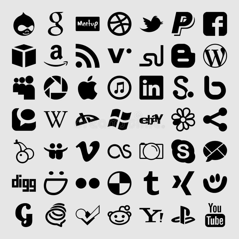 49 social media icons. EPS vector file.