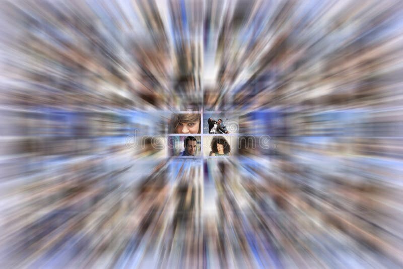 Social media. Concept of social media with people background Social media. Concept of social media with people background