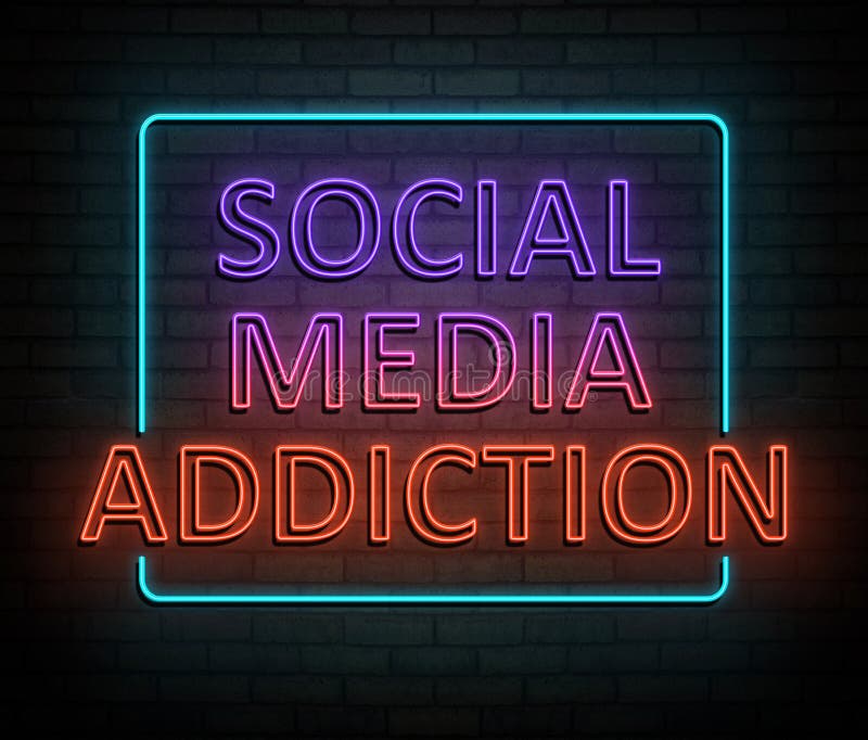 Social Media Addiction Concept Stock Illustration Illustration Of