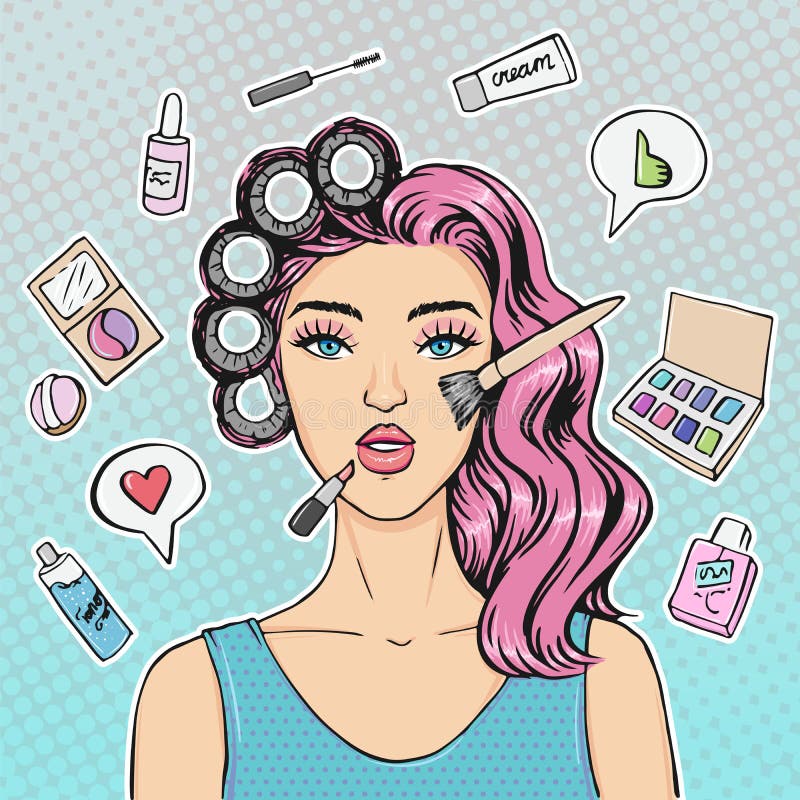 Social Media Beauty Guru Influencer or Make-up Artist Blogger Concept ...