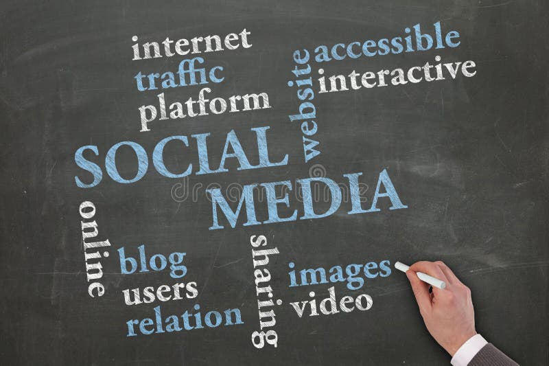 Social Media on Blackboard stock illustration