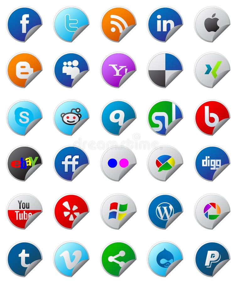 Social media buttons set