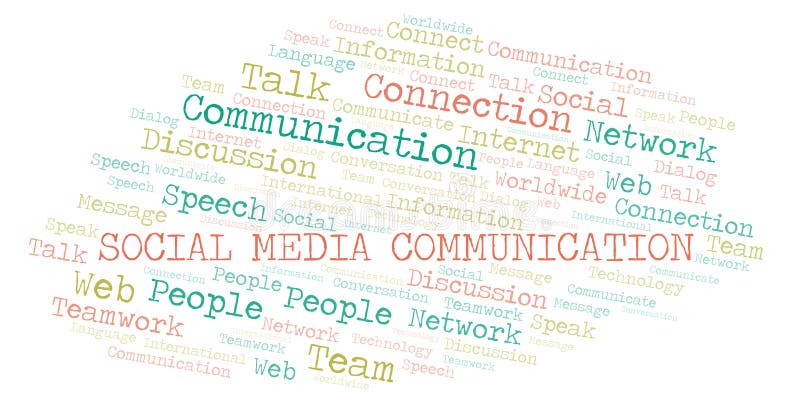 Social Media Communication word cloud royalty free illustration