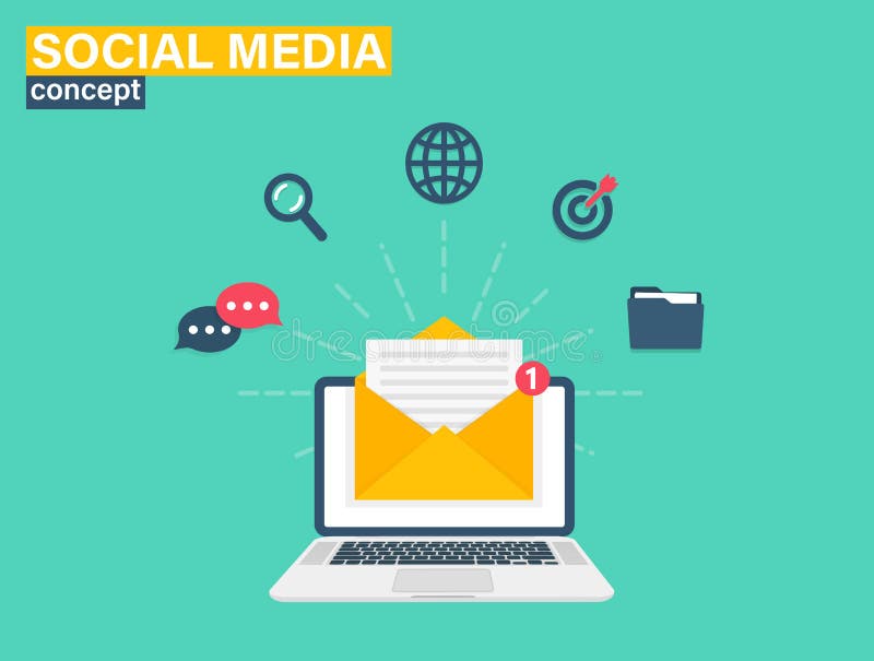 Social Media Concept for web site. Flat design, vector illustration on background. vector illustration Social Media Concept for web site. Flat design, vector illustration on background. vector illustration
