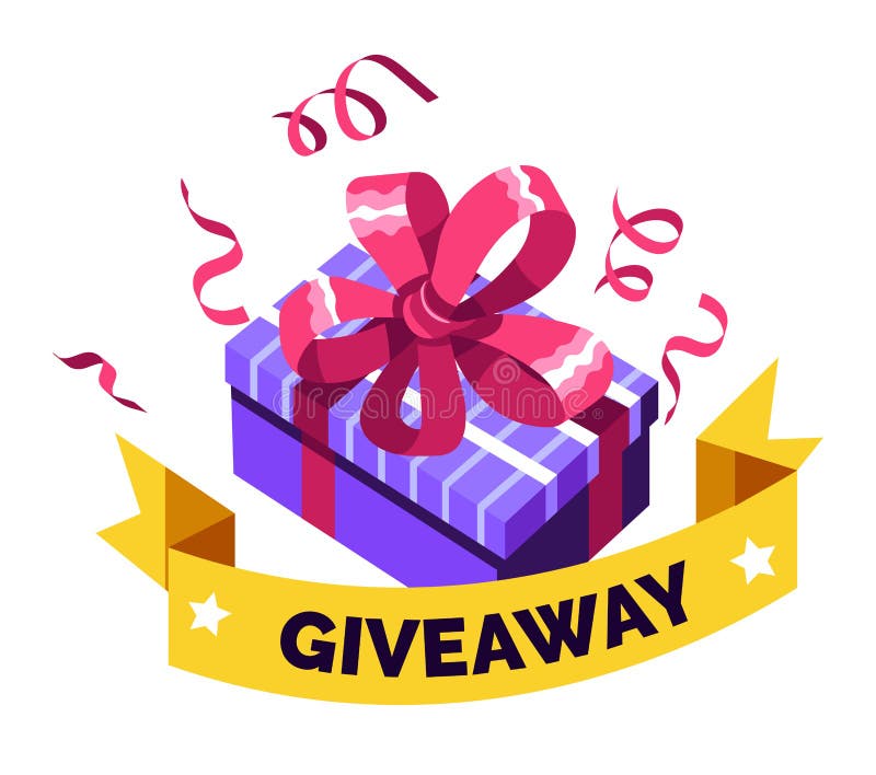 Premium Vector  Giveaway of the day internet announce web post wrapped  gift box surprise realistic 3d icon vector