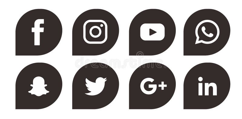 Social media icon with black and white color